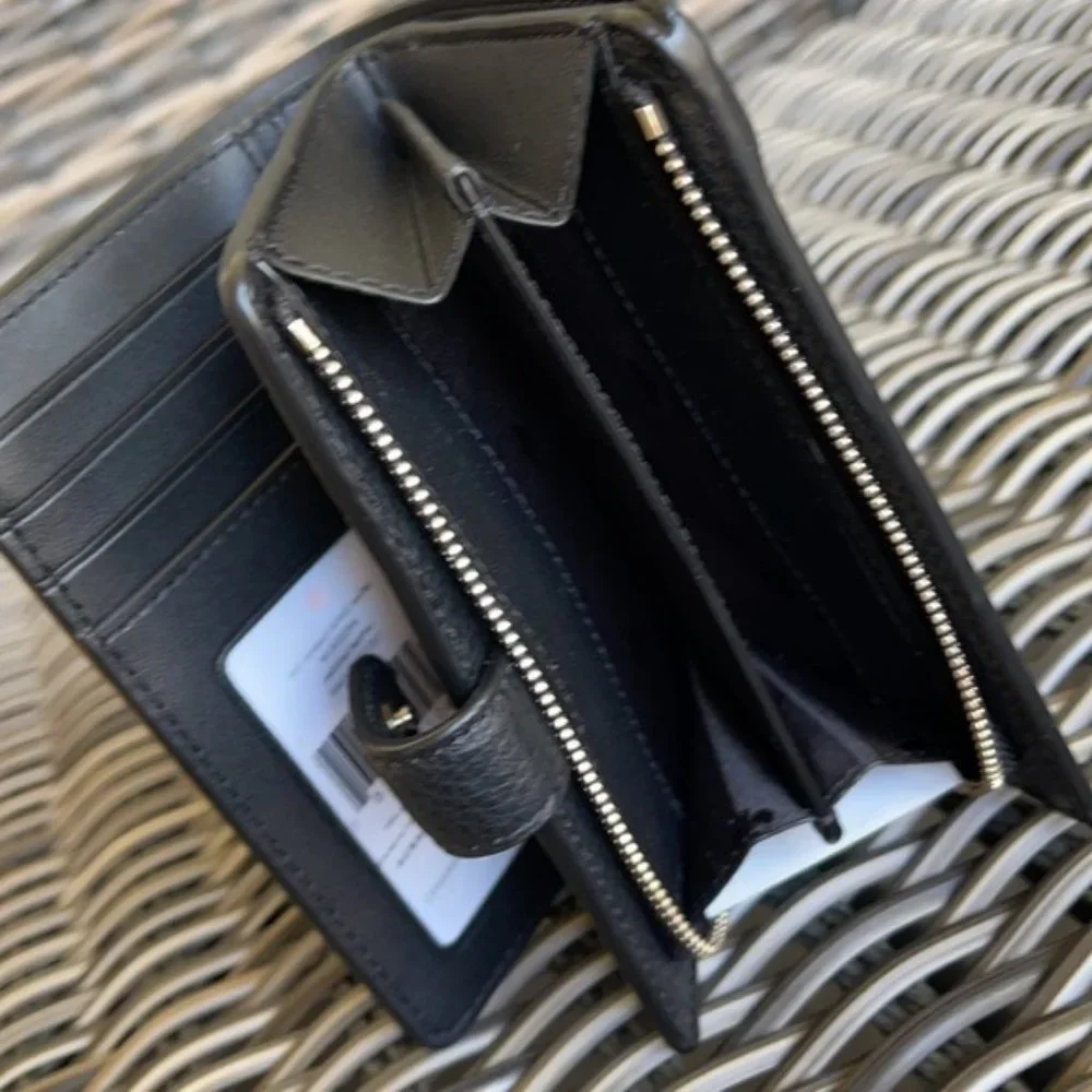 Kate Spade Leila Medium Compact Bifold Wallet Black - Picture 10 of 16